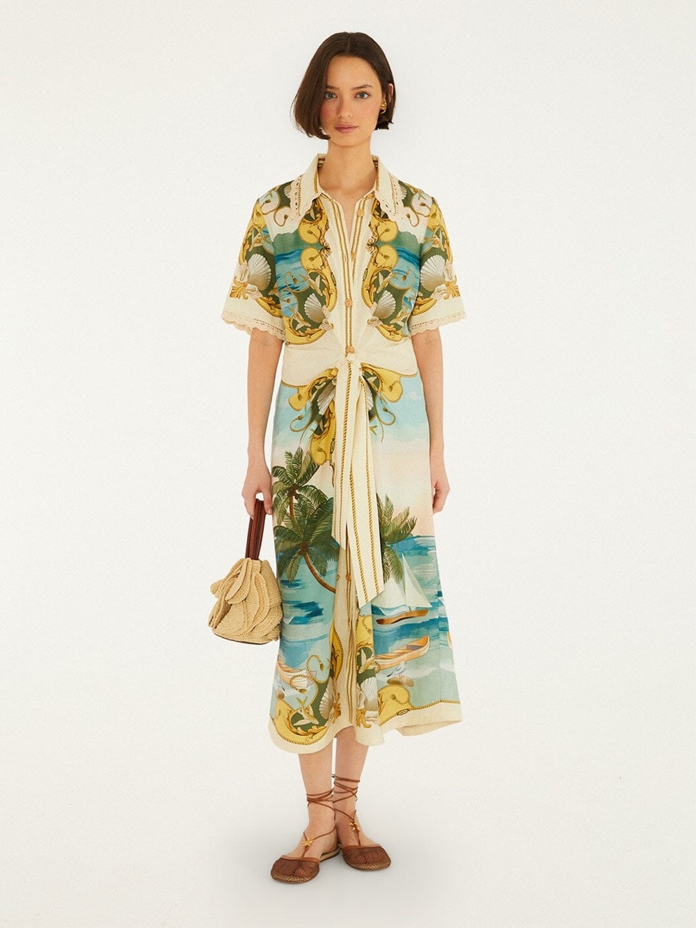 Off-White Royal Sea Collared Midi Dress size xs